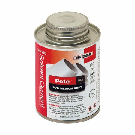 STICKY SITUATION 4 oz Pete Clear Solvent Cement for PVC ST3332943